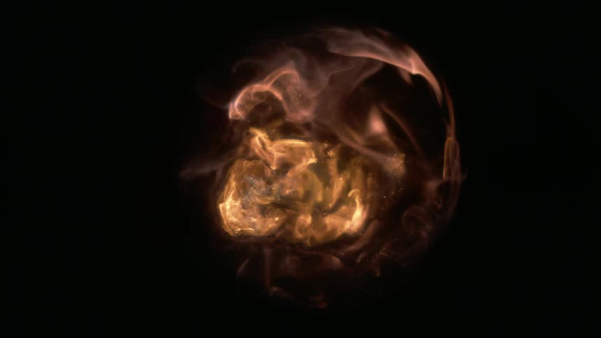 Orange and amber flames ripple against dark background