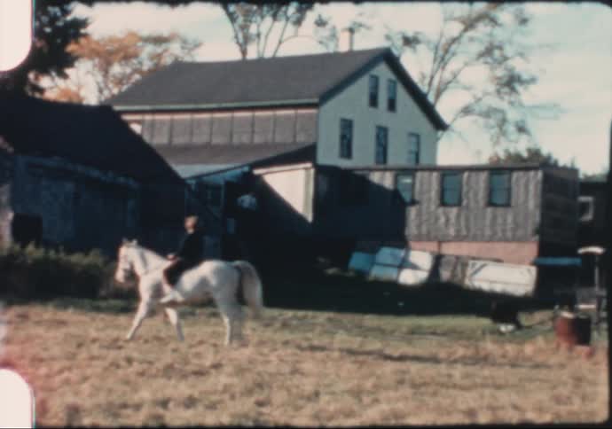 Horseback riding on a small farm in the 1950's