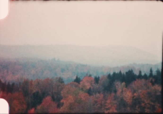Leaves change during vintage Vermont Fall