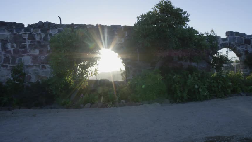 Sun shining through a wall