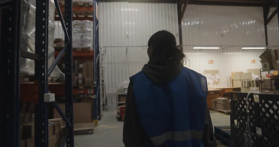 Warehouse worker walking