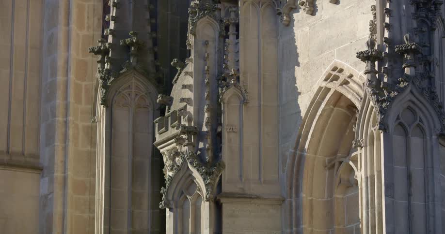 Close up of stone work on a church