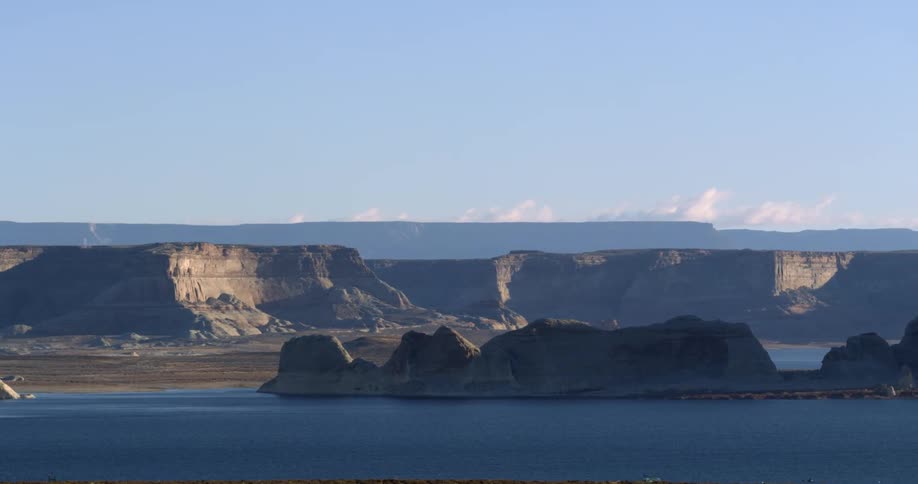 The shore is lined with caverns