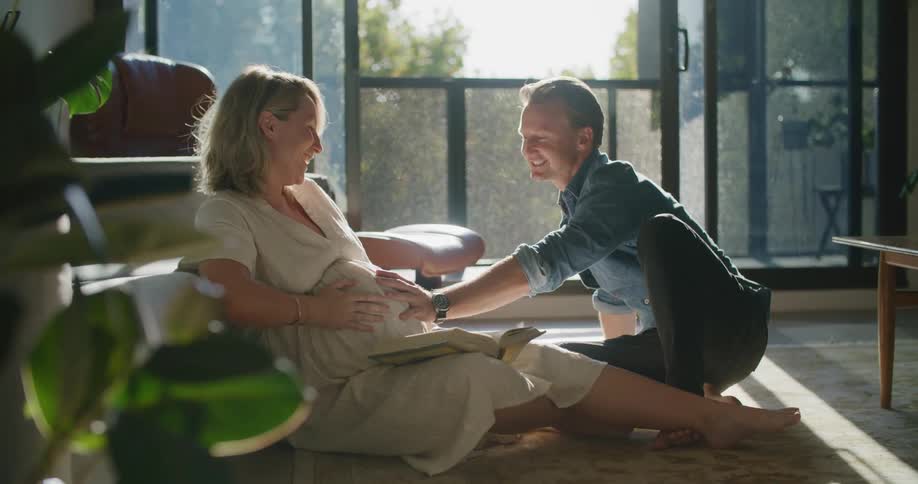 A man and woman talking while relaxing
