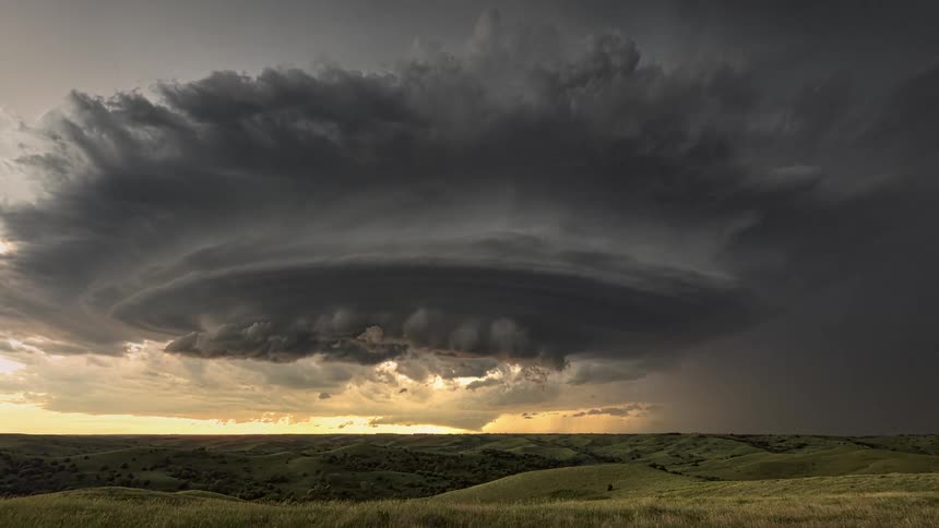 Storm clouds moving across the land
