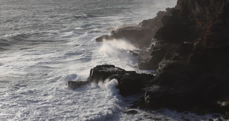 A rocky coast with waves