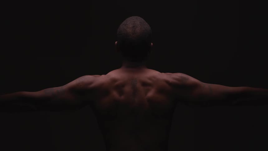 Muscles on a mans back