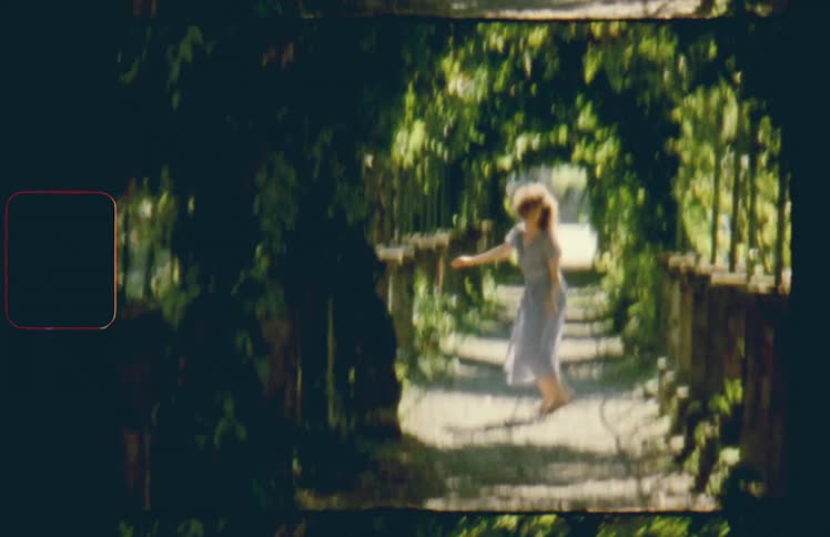 The woman runs in fear