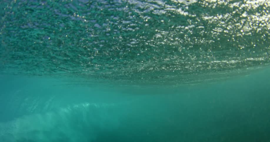 View of underwater and just above the surface with water splashing