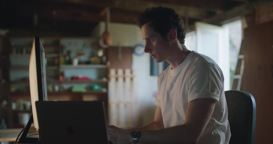 A man working on a computer