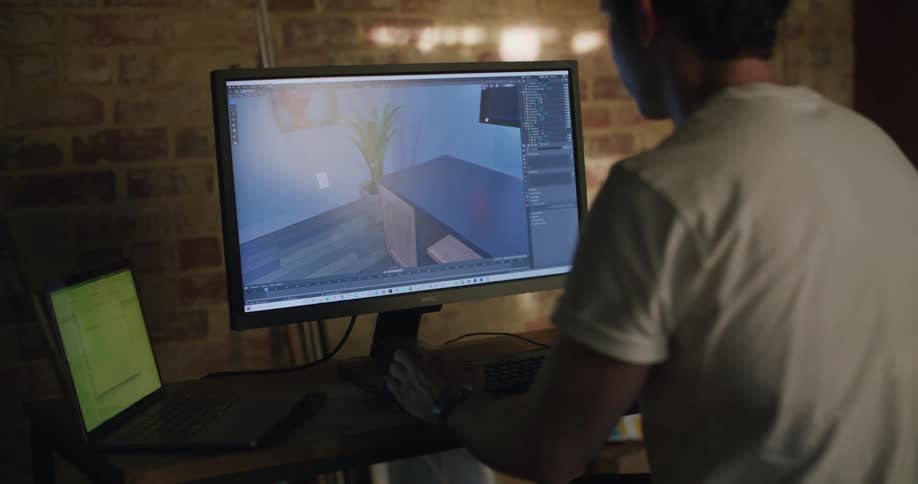 A man working on a computer