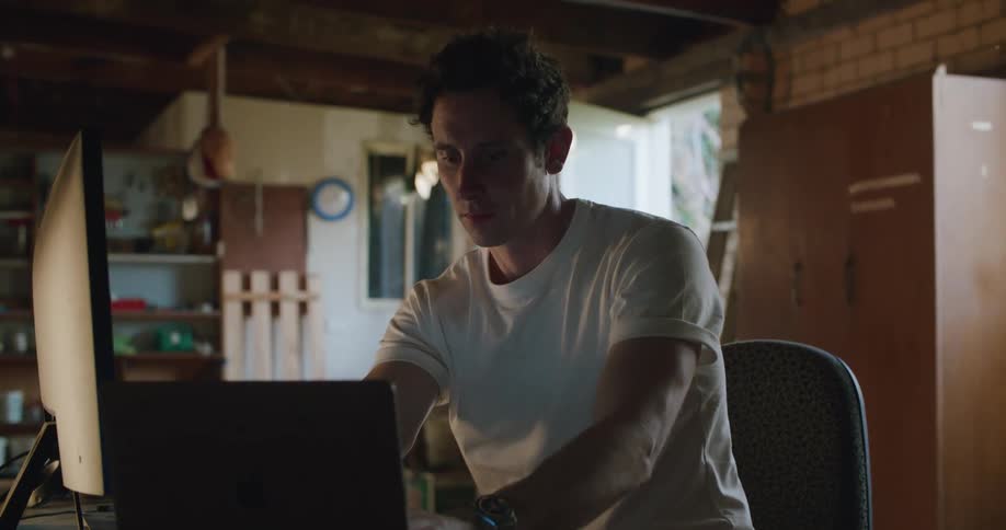 A man using a computer