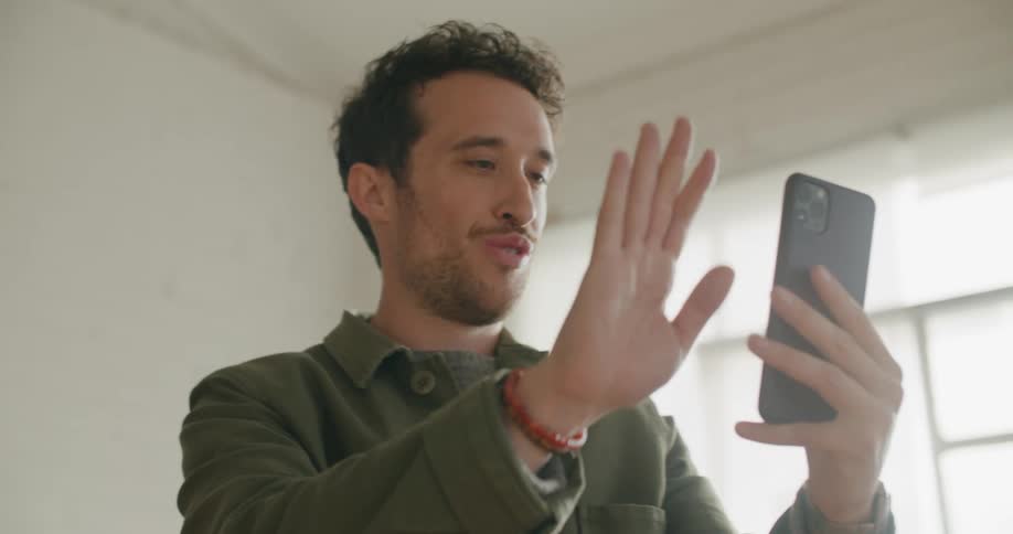 A man talking on a smartphone
