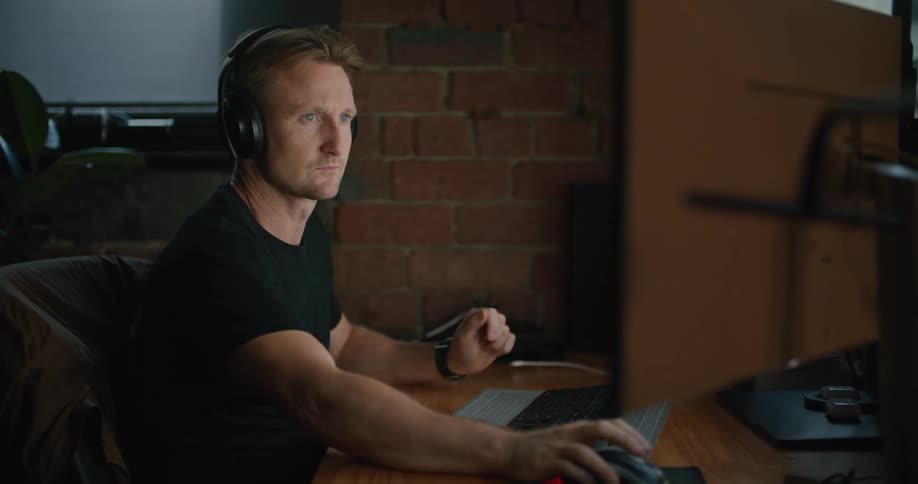 A man working at a desk