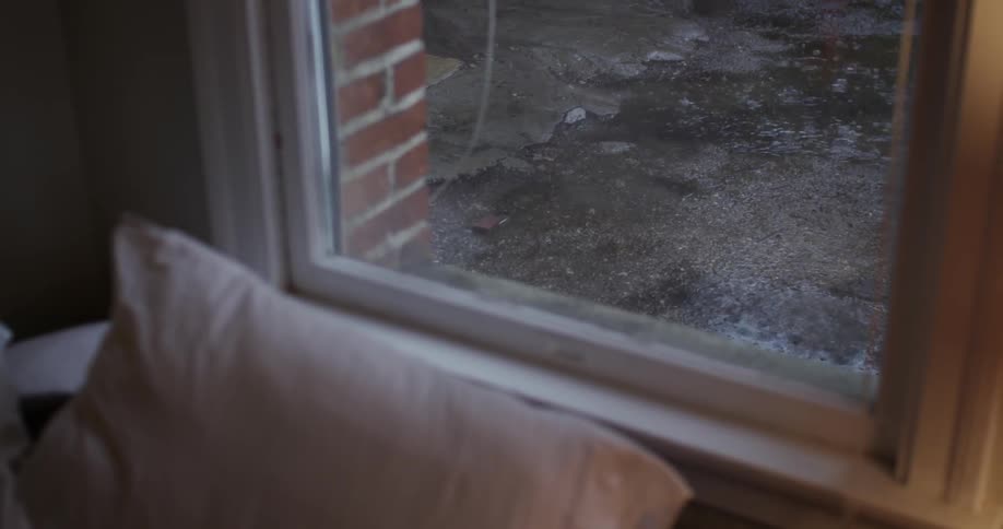 Rain falling out doors