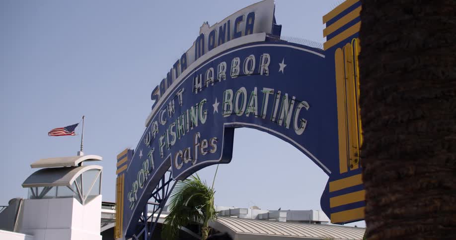 Close-up of Santa Monica Pier Sign