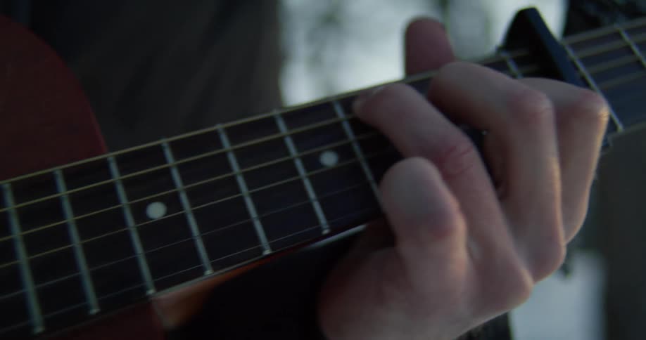 A man playing a guitar