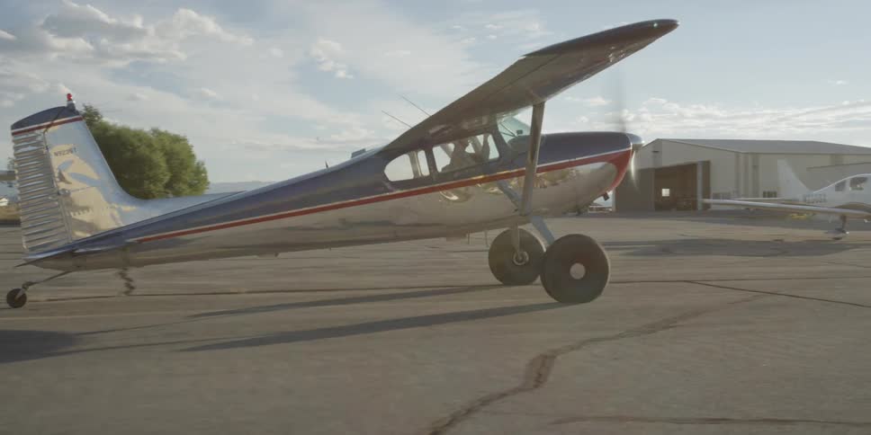 A plane makes a stop on a runway