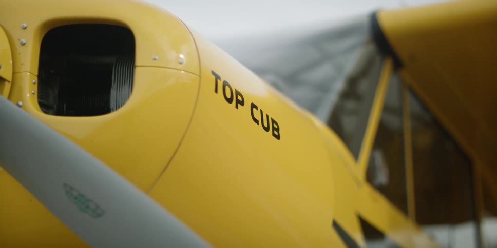 Close up of a yellow plane
