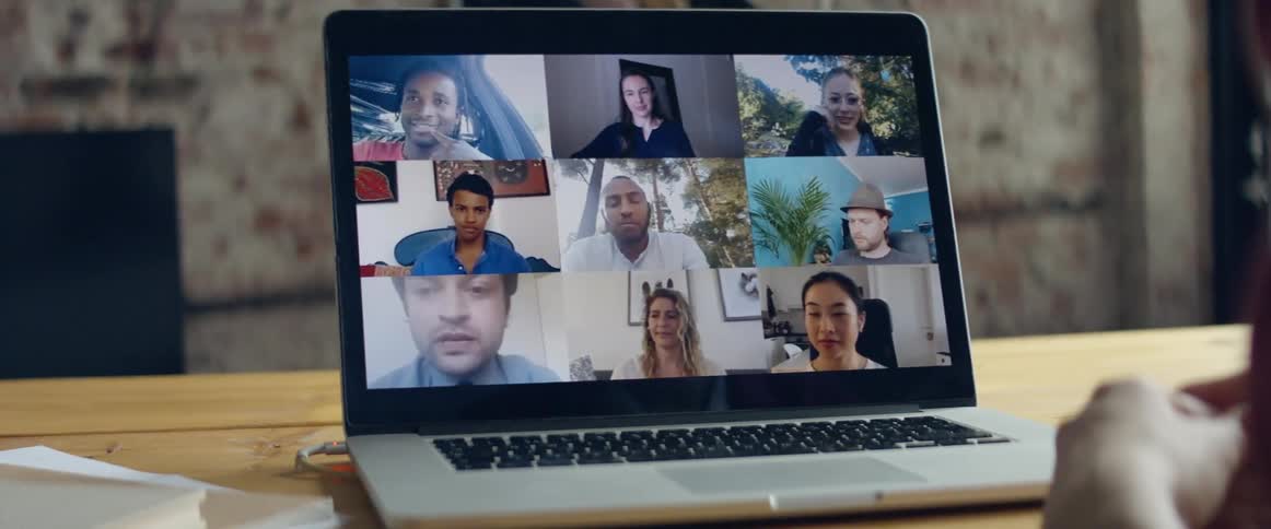 Work From Home Online Meeting on Laptop