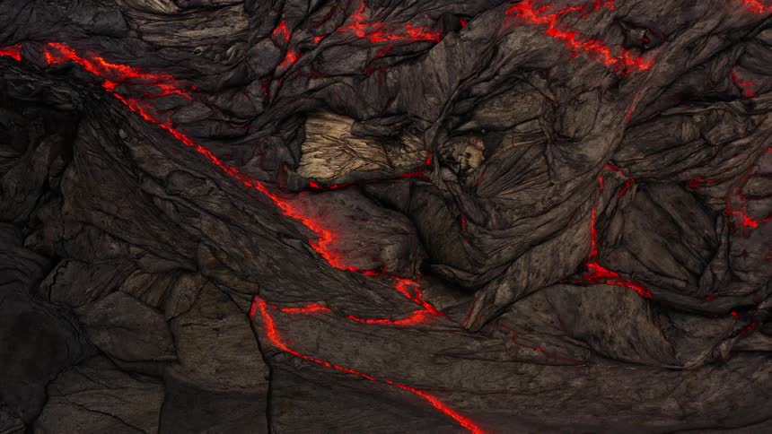The ground with molten lava