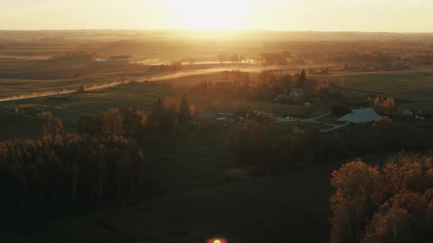 A farmhouse on a lot of land with trees and grass