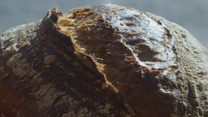 Close up of a loaf of bread in the bakery