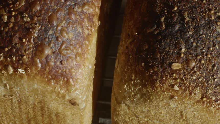 Close up of freshly baked bread in a market