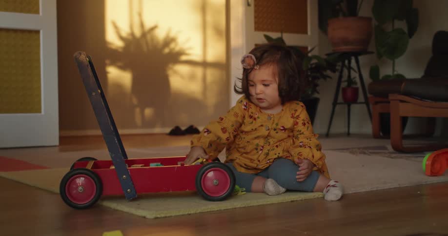 Child playing with toys