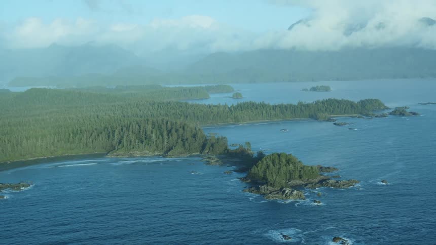 Fog rolls over the island ahead