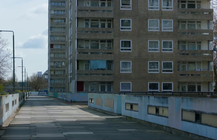 The apartment complex is empty
