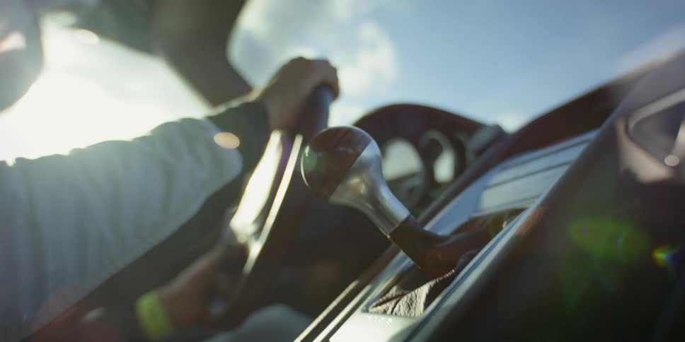 A man drives a race car