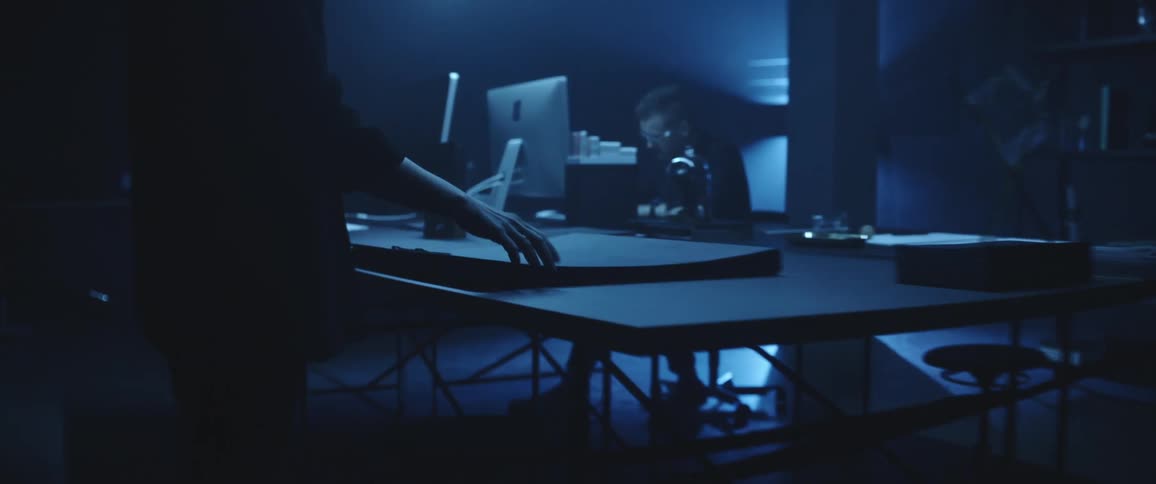 Two coworkers working on a design