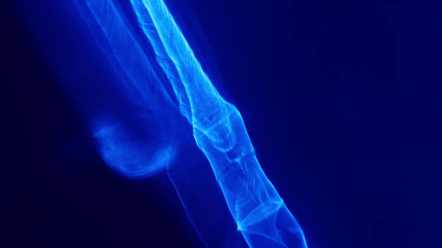 Electric blue lights flares reflecting inside a dark room