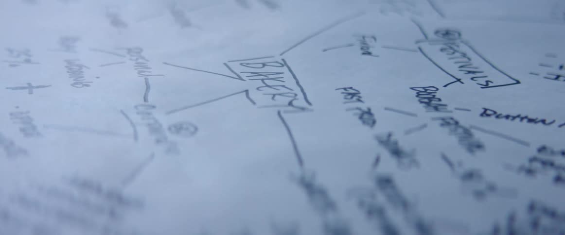 Business plan hand written on paper