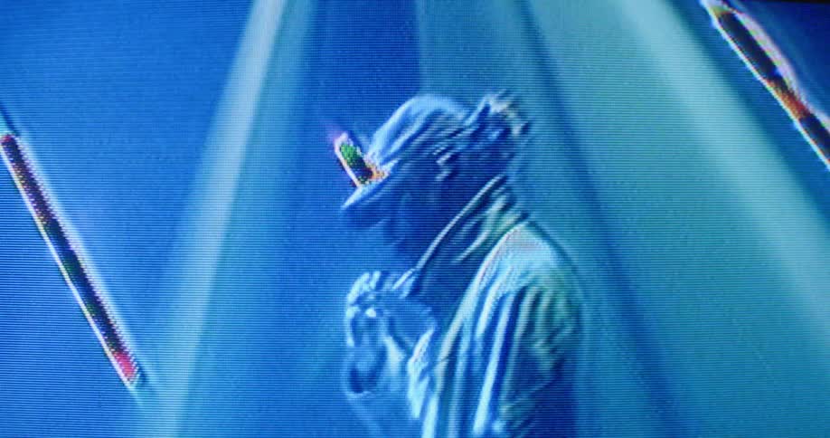 A man is displayed on a digital format