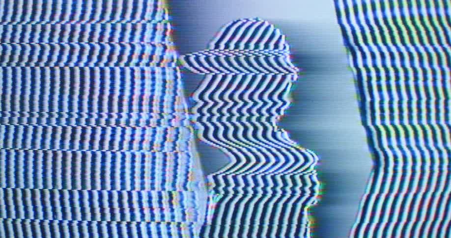 A digital design of a square and silhouette