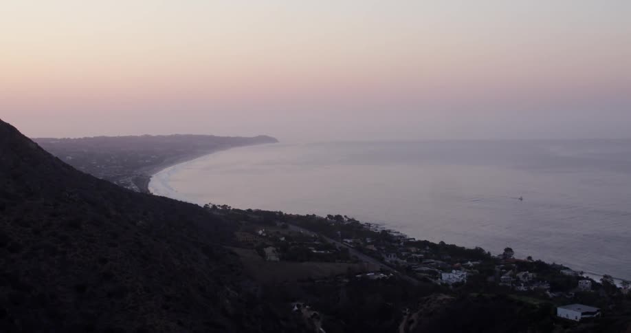 View of a hilly shoreline