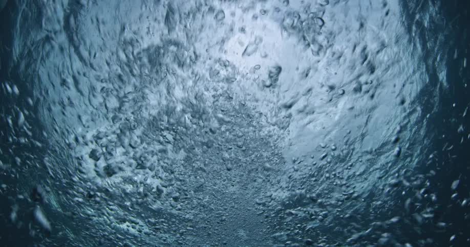Bubbles spin around underwater