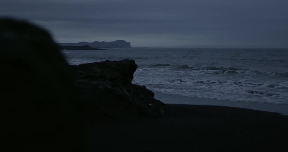 Storm waves crashing on shore
