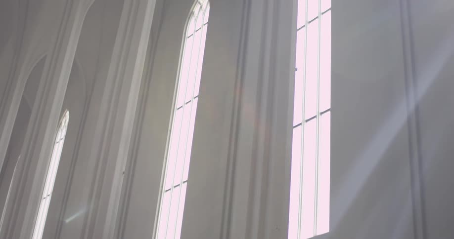 Close up of some windows in a church