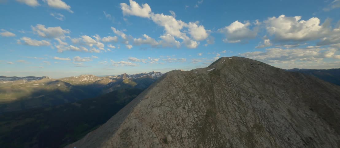 An aerial view of the top of a mountain