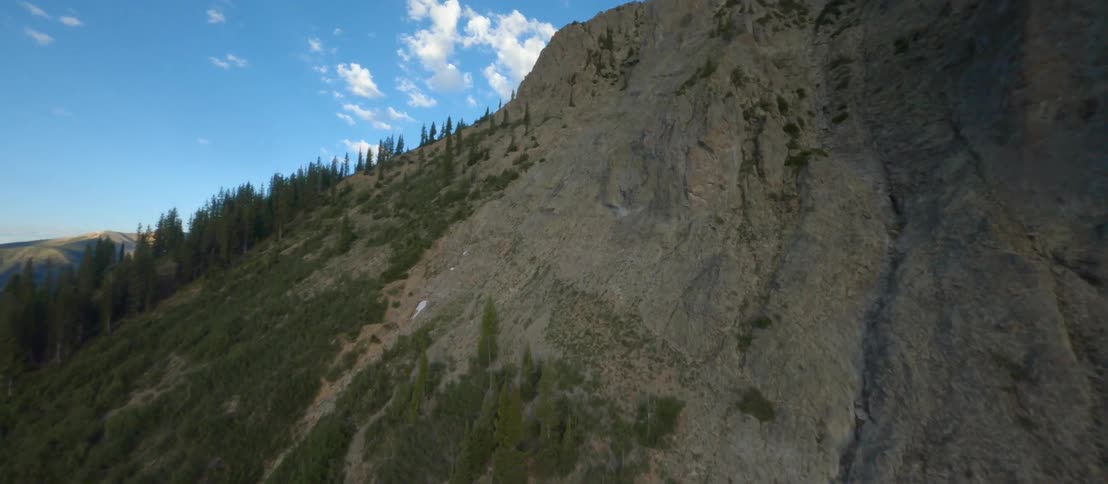 An aerial view of a mountain area