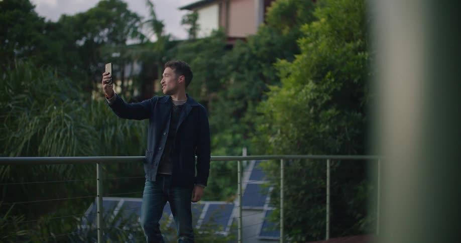 A man using a smartphone
