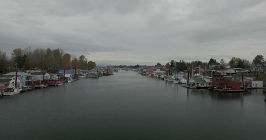 A marina on an overcast day