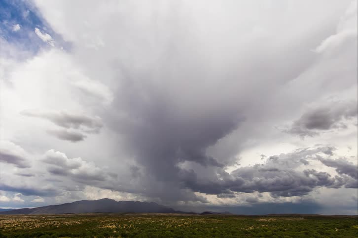Huge storm clouds roll over the landscape
