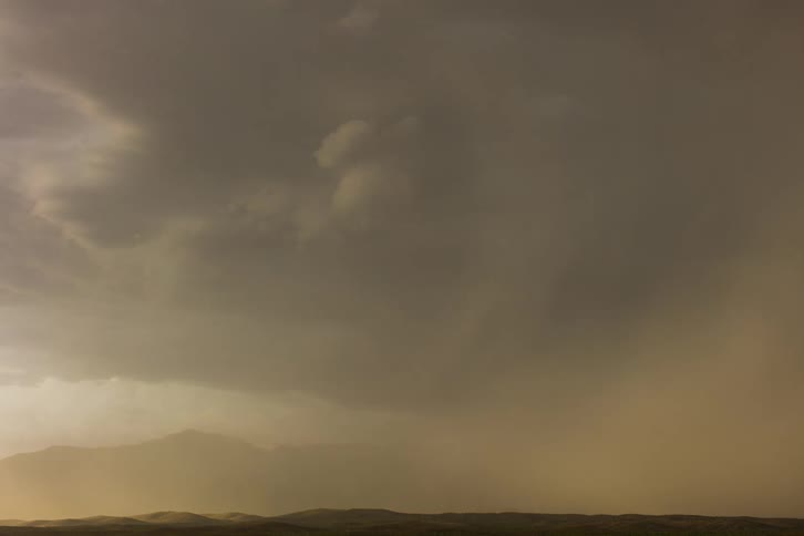 A storm is forming above the field