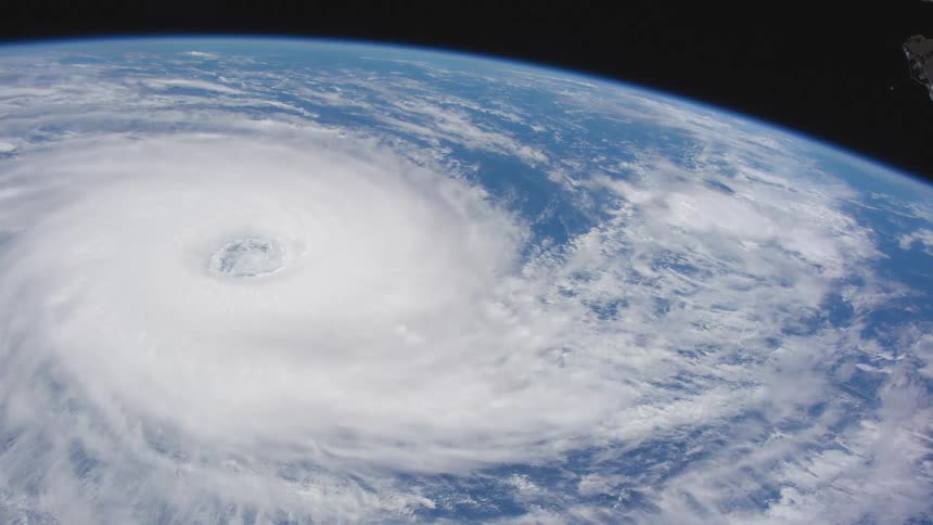 The planet earth with clouds and atmosphere with space in the background