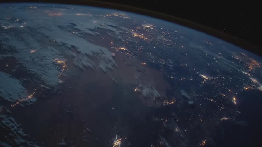 The planet earth with clouds and atmosphere with space in the background