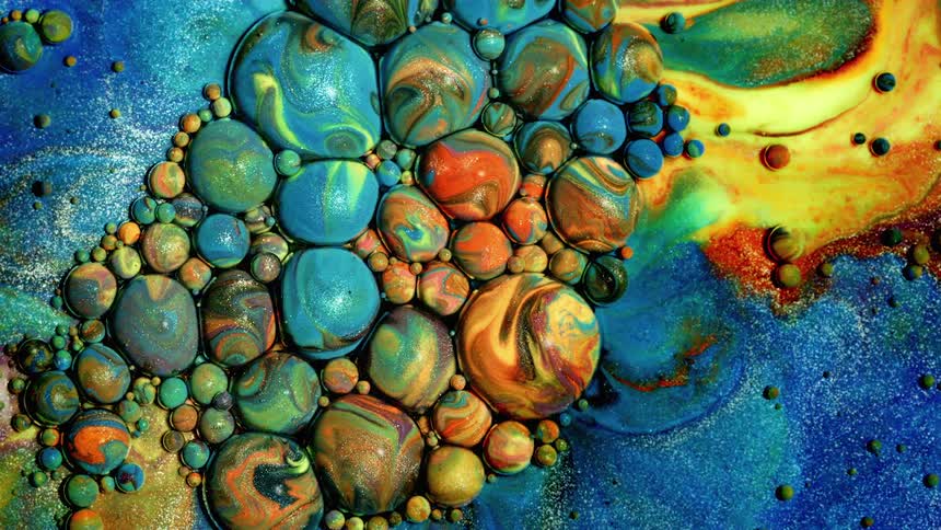 An art footage of colored liquid flowing